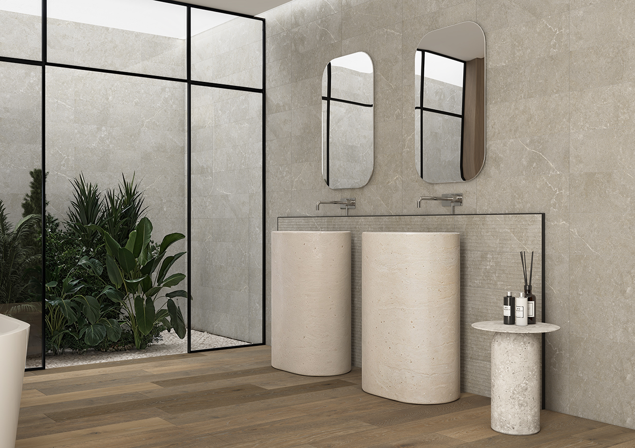 AMB NORA WALL GREIGE 20X60 RLV NORA WALL GREIGE 20X60 UMBRA ROBLE 20X120